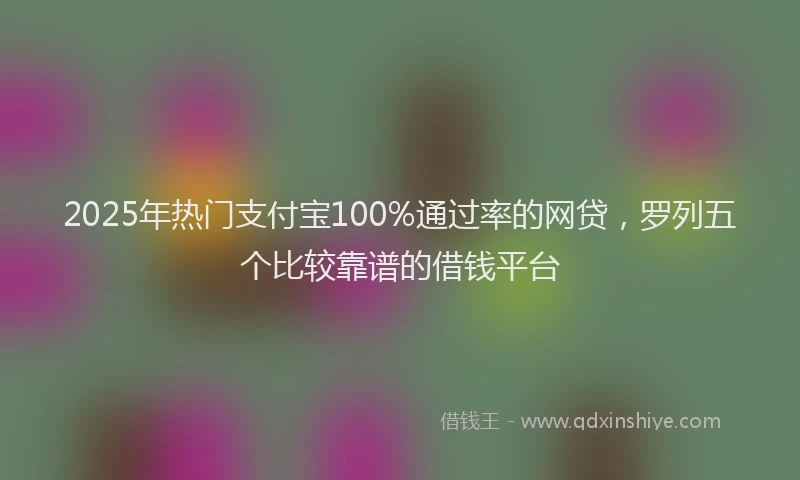 2025年热门支付宝100%通过率的网贷，罗列五个比较靠谱的借钱平台