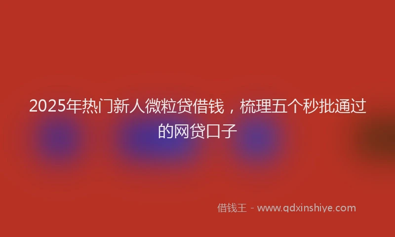 2025年热门新人微粒贷借钱，梳理五个秒批通过的网贷口子