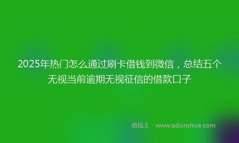 2025年热门怎么通过刷卡借钱到微信，总结五个无视当前逾期无视征信的借款口子
