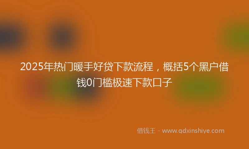2025年热门暖手好贷下款流程，概括5个黑户借钱0门槛极速下款口子