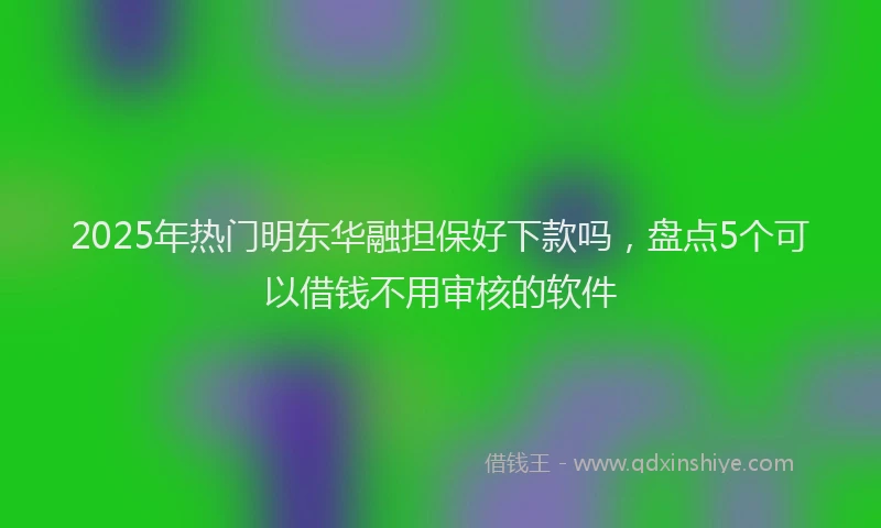 2025年热门明东华融担保好下款吗，盘点5个可以借钱不用审核的软件