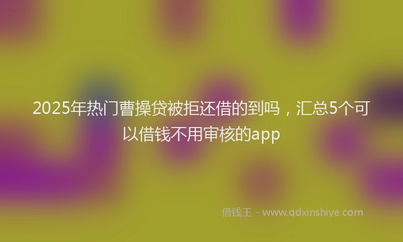 2025年热门曹操贷被拒还借的到吗，汇总5个可以借钱不用审核的app