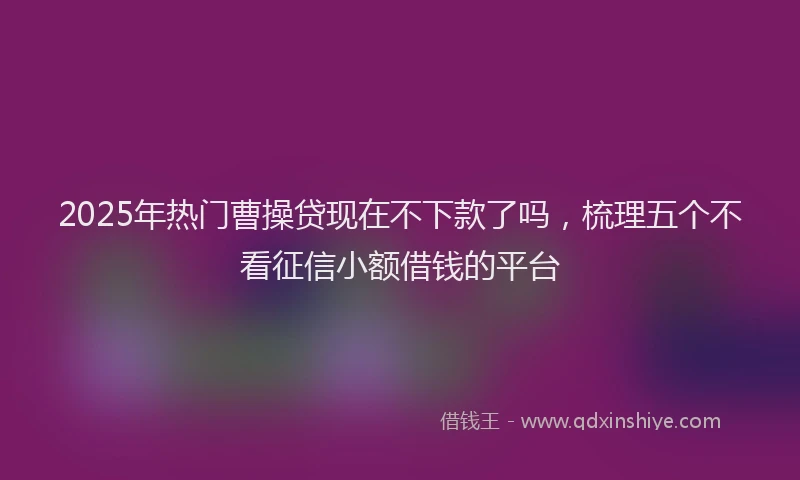 2025年热门曹操贷现在不下款了吗，梳理五个不看征信小额借钱的平台
