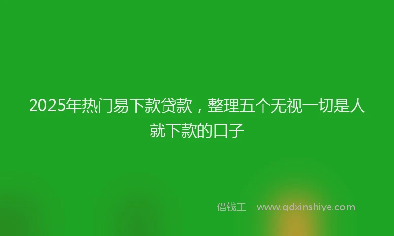 2025年热门易下款贷款，整理五个无视一切是人就下款的口子