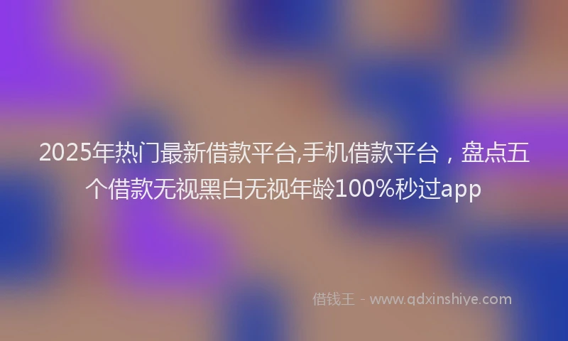 2025年热门最新借款平台,手机借款平台，盘点五个借款无视黑白无视年龄100%秒过app
