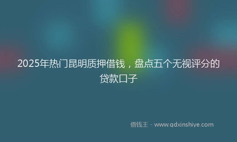 2025年热门昆明质押借钱，盘点五个无视评分的贷款口子