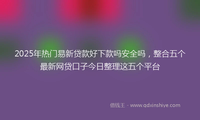 2025年热门易新贷款好下款吗安全吗，整合五个最新网贷口子今日整理这五个平台
