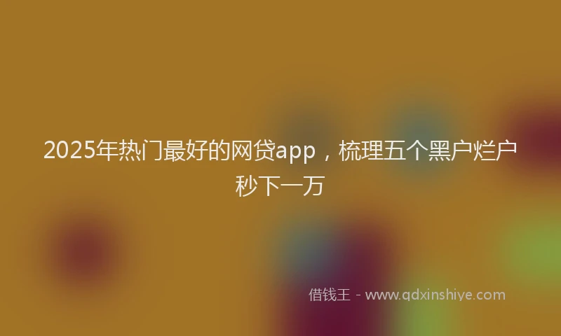 2025年热门最好的网贷app，梳理五个黑户烂户秒下一万