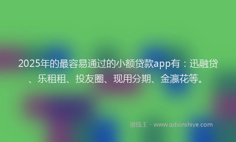 2025年的最容易通过的小额贷款app有：迅融贷、乐租租、投友圈、现用分期、金瀛花等。