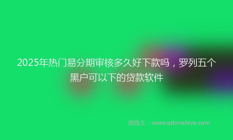 2025年热门易分期审核多久好下款吗，罗列五个黑户可以下的贷款软件