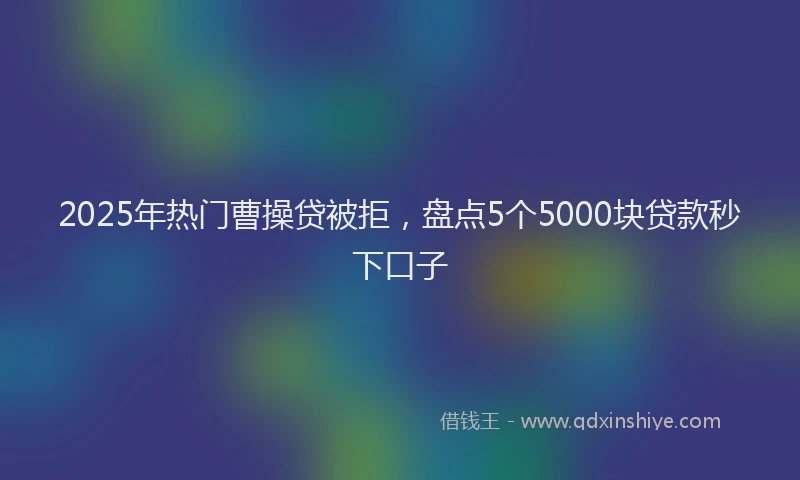 2025年热门曹操贷被拒，盘点5个5000块贷款秒下口子