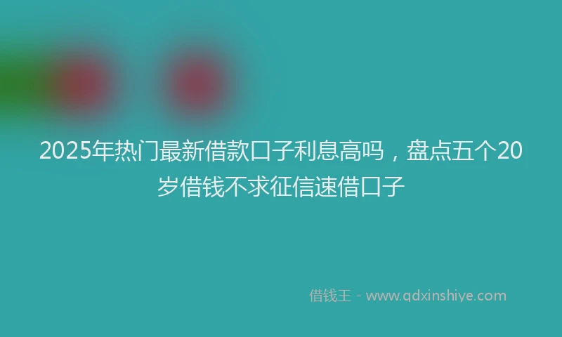 2025年热门最新借款口子利息高吗，盘点五个20岁借钱不求征信速借口子