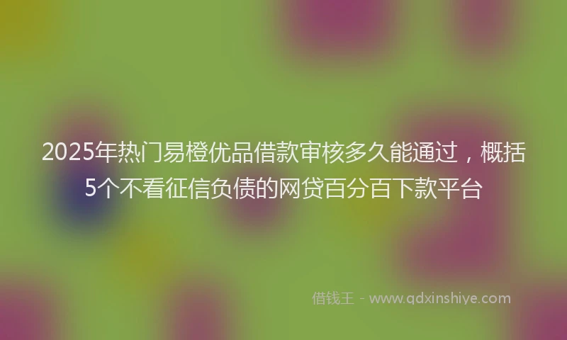 2025年热门易橙优品借款审核多久能通过，概括5个不看征信负债的网贷百分百下款平台