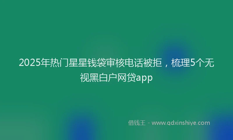 2025年热门星星钱袋审核电话被拒，梳理5个无视黑白户网贷app
