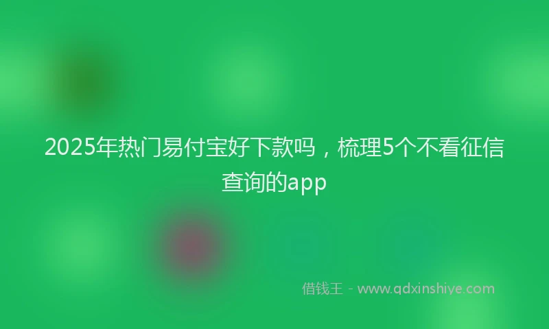 2025年热门易付宝好下款吗，梳理5个不看征信查询的app