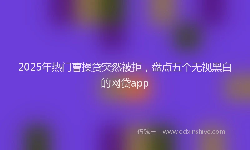2025年热门曹操贷突然被拒，盘点五个无视黑白的网贷app