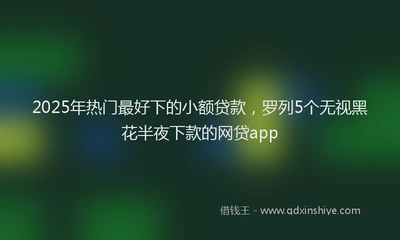 2025年热门最好下的小额贷款，罗列5个无视黑花半夜下款的网贷app