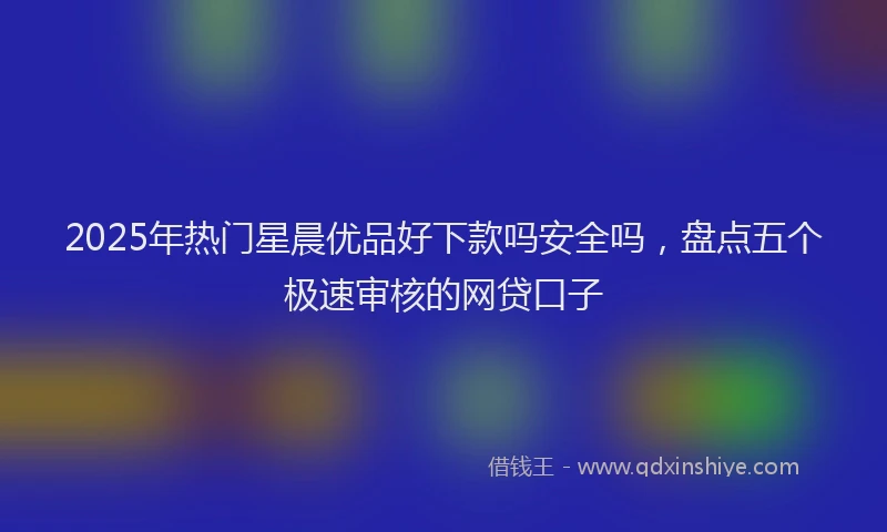2025年热门星晨优品好下款吗安全吗，盘点五个极速审核的网贷口子