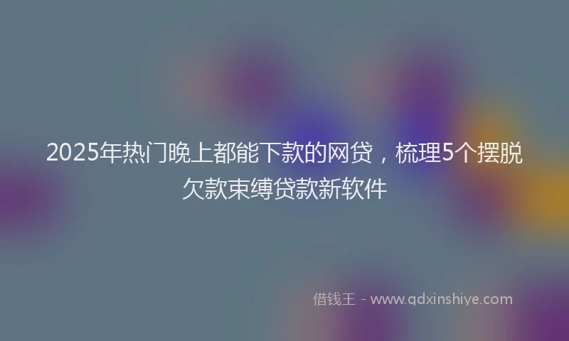 2025年热门晚上都能下款的网贷，梳理5个摆脱欠款束缚贷款新软件