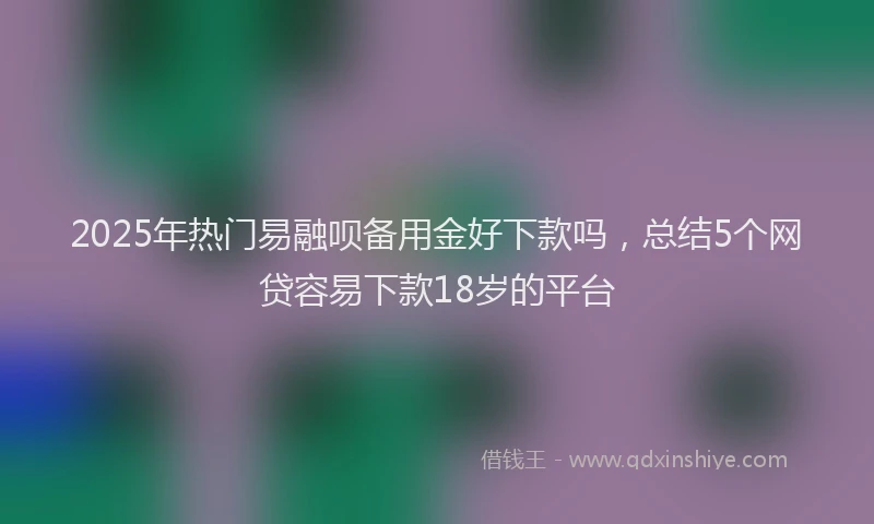 2025年热门易融呗备用金好下款吗，总结5个网贷容易下款18岁的平台