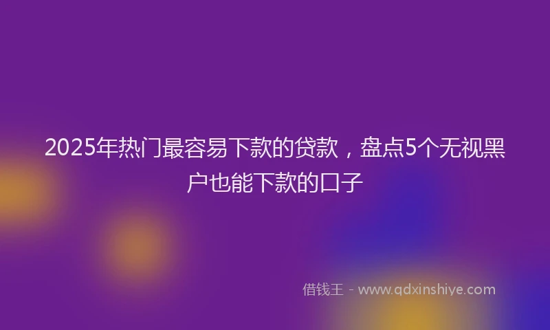 2025年热门最容易下款的贷款，盘点5个无视黑户也能下款的口子