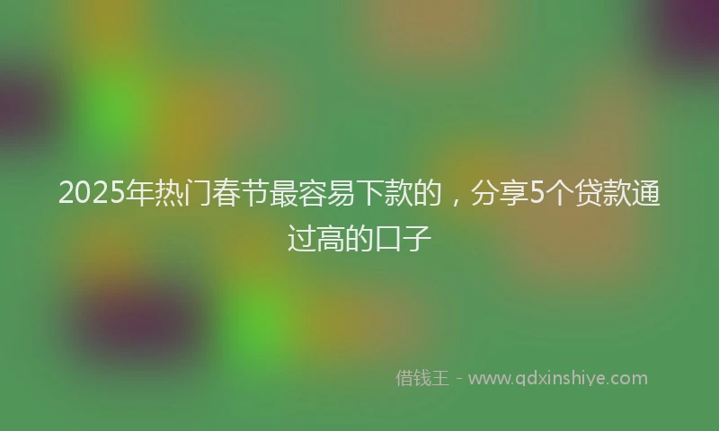 2025年热门春节最容易下款的，分享5个贷款通过高的口子