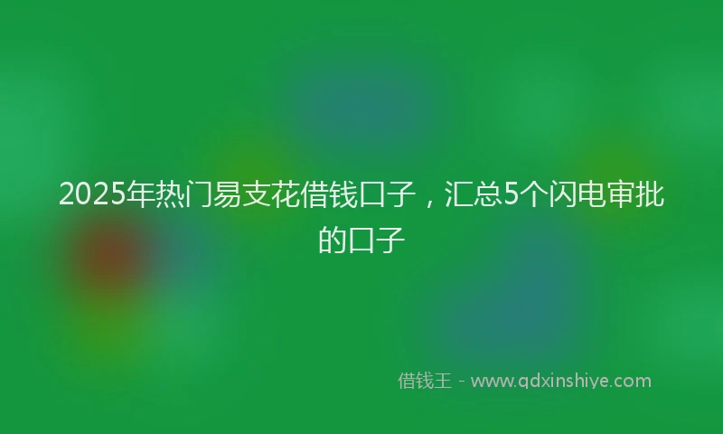 2025年热门易支花借钱口子，汇总5个闪电审批的口子