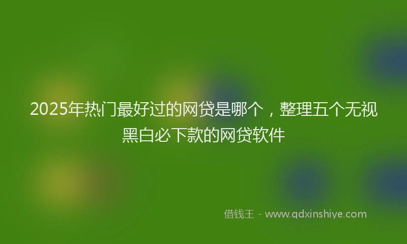 2025年热门最好过的网贷是哪个，整理五个无视黑白必下款的网贷软件