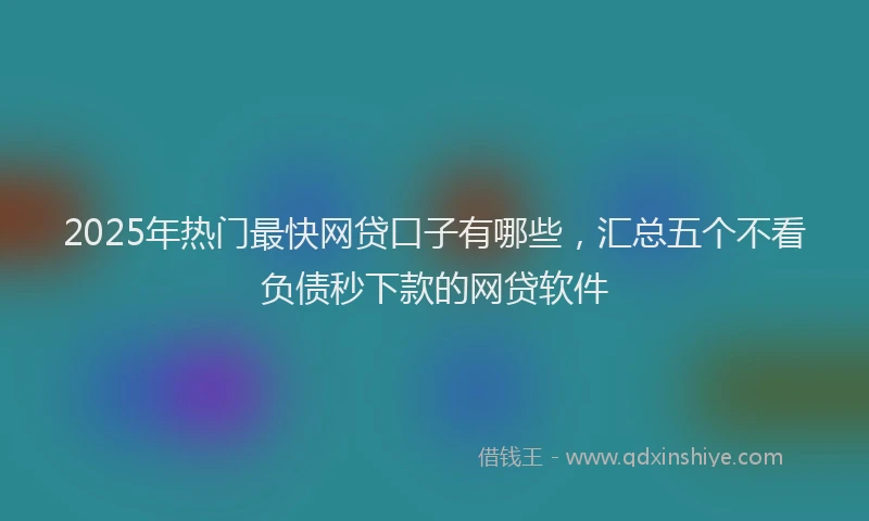 2025年热门最快网贷口子有哪些，汇总五个不看负债秒下款的网贷软件