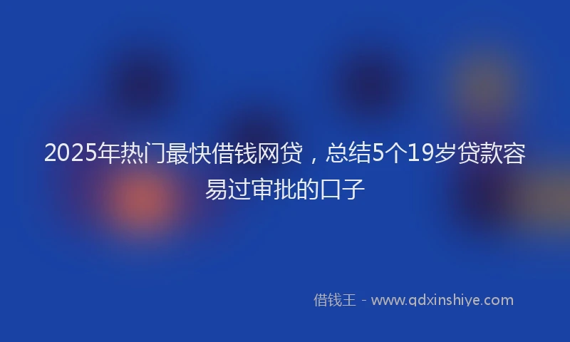 2025年热门最快借钱网贷，总结5个19岁贷款容易过审批的口子