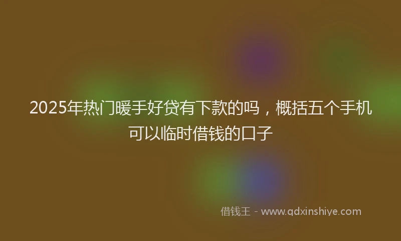 2025年热门暖手好贷有下款的吗，概括五个手机可以临时借钱的口子