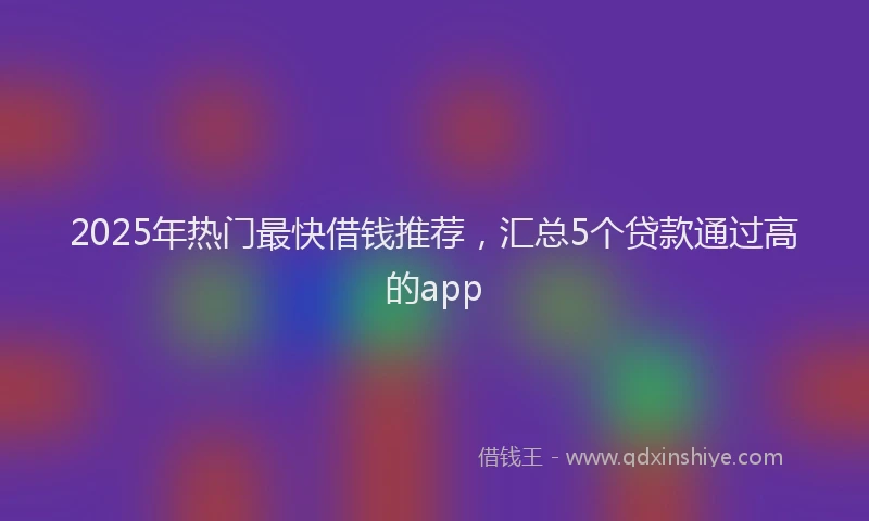2025年热门最快借钱推荐，汇总5个贷款通过高的app
