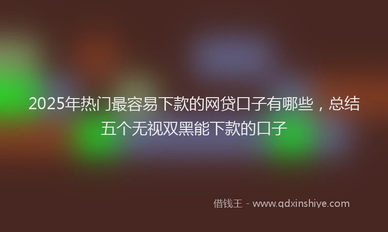 2025年热门最容易下款的网贷口子有哪些，总结五个无视双黑能下款的口子
