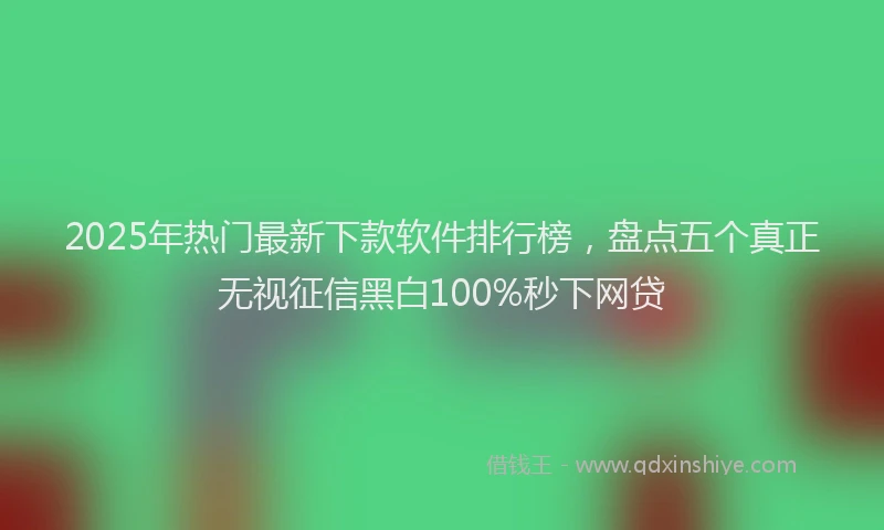 2025年热门最新下款软件排行榜，盘点五个真正无视征信黑白100%秒下网贷