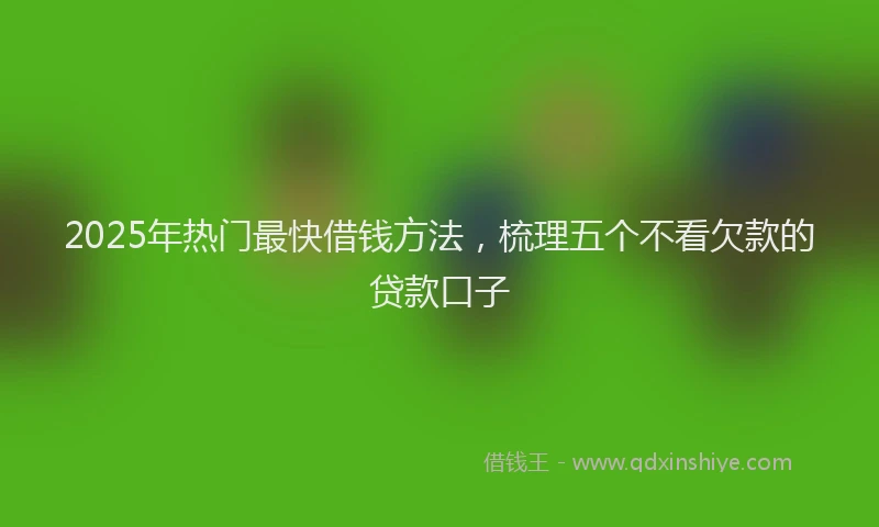 2025年热门最快借钱方法，梳理五个不看欠款的贷款口子