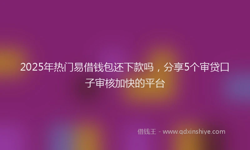 2025年热门易借钱包还下款吗，分享5个审贷口子审核加快的平台