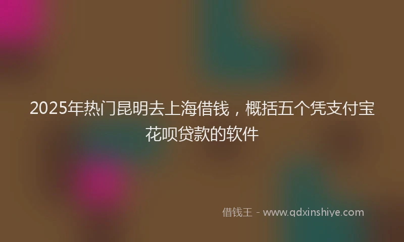 2025年热门昆明去上海借钱，概括五个凭支付宝花呗贷款的软件