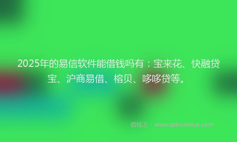 2025年的易信软件能借钱吗有：宝来花、快融贷宝、沪商易借、榕贝、哆哆贷等。