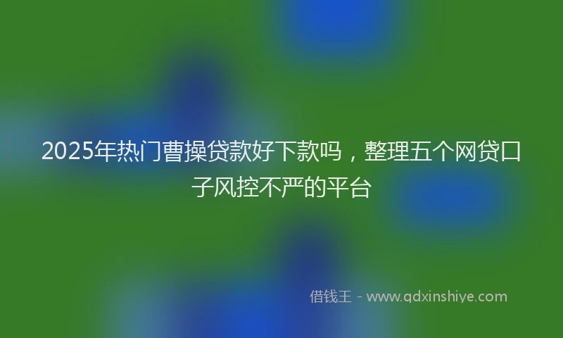 2025年热门曹操贷款好下款吗，整理五个网贷口子风控不严的平台