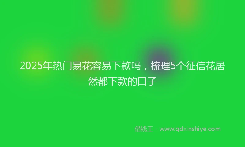 2025年热门易花容易下款吗，梳理5个征信花居然都下款的口子