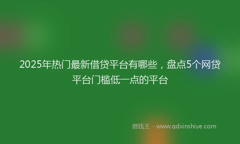 2025年热门最新借贷平台有哪些，盘点5个网贷平台门槛低一点的平台