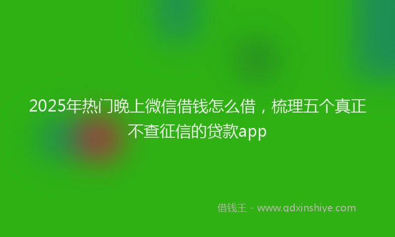 2025年热门晚上微信借钱怎么借，梳理五个真正不查征信的贷款app