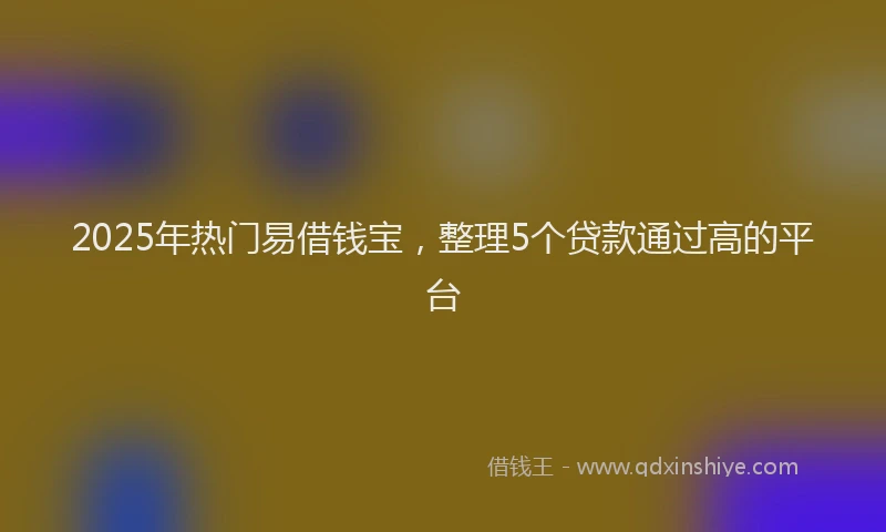 2025年热门易借钱宝，整理5个贷款通过高的平台