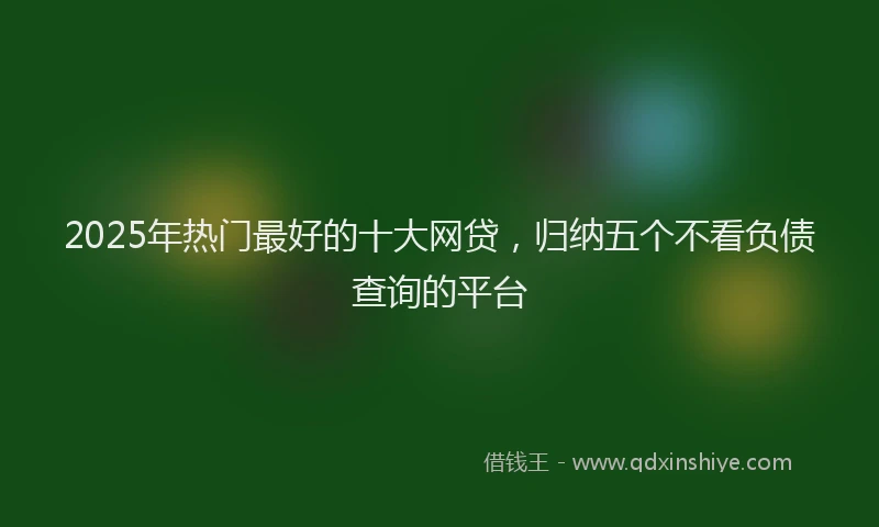 2025年热门最好的十大网贷，归纳五个不看负债查询的平台