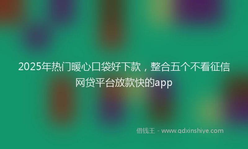 2025年热门暖心口袋好下款，整合五个不看征信网贷平台放款快的app