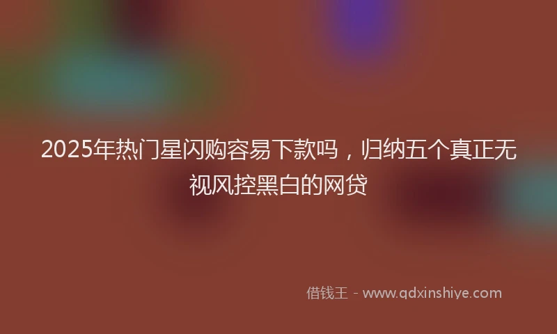 2025年热门星闪购容易下款吗，归纳五个真正无视风控黑白的网贷