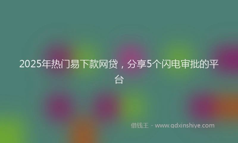 2025年热门易下款网贷，分享5个闪电审批的平台