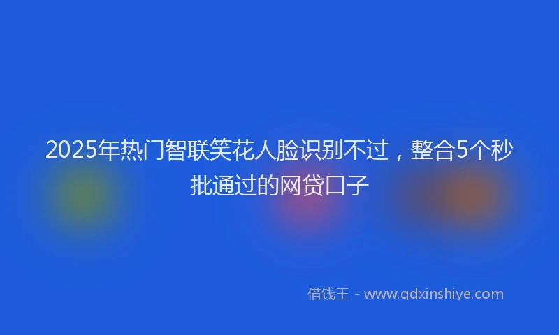 2025年热门智联笑花人脸识别不过，整合5个秒批通过的网贷口子