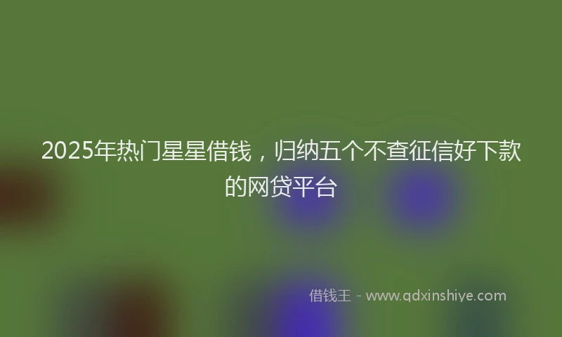 2025年热门星星借钱，归纳五个不查征信好下款的网贷平台