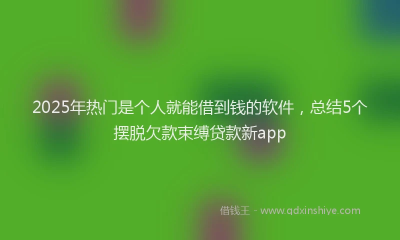 2025年热门是个人就能借到钱的软件，总结5个摆脱欠款束缚贷款新app